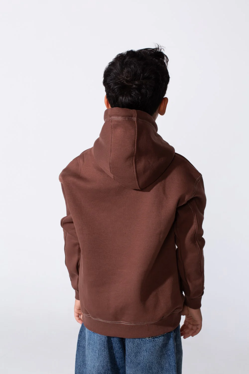 Boy's Milton Oversized Hood Sweatshirt With Text Print On The Front Long Sleeves - Image 6