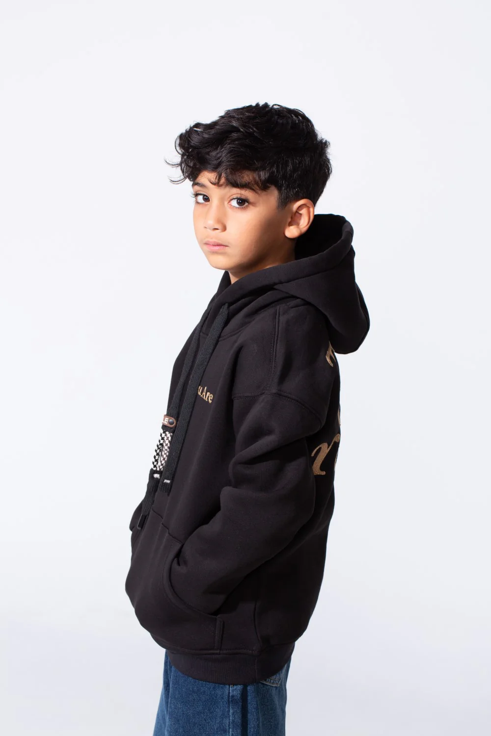 Boy's Milton Oversized Hoodie Sweatshirt With Text Print And Front Kangaroo Pocket - Image 7