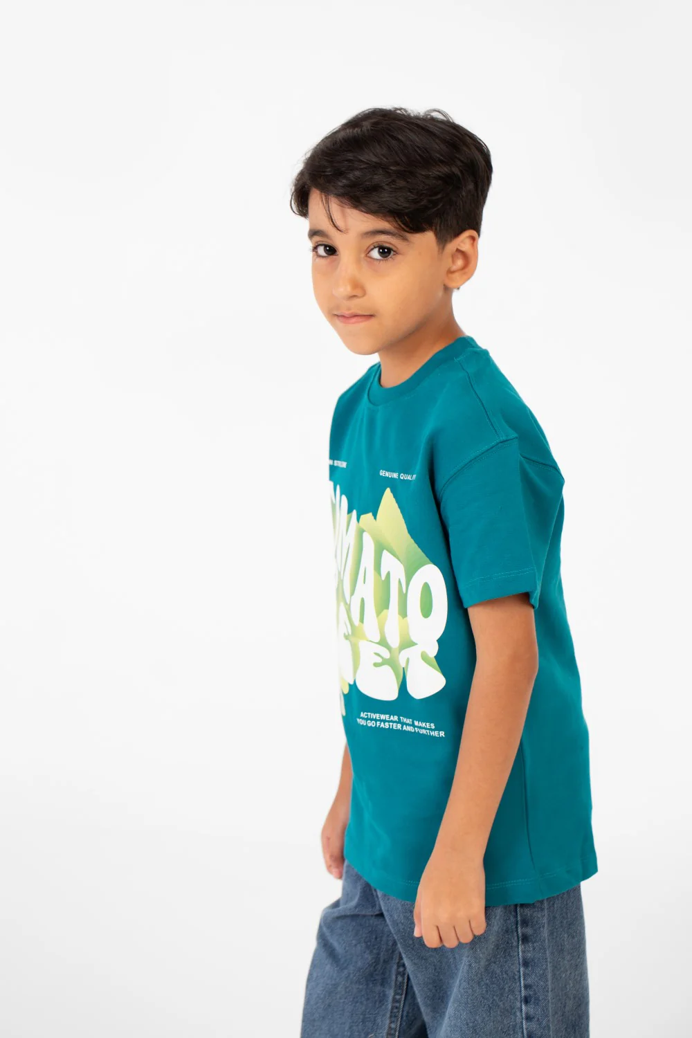 Boy's Milton Summer Oversized T-Shirt With Front Print And Short Sleeves - Image 3