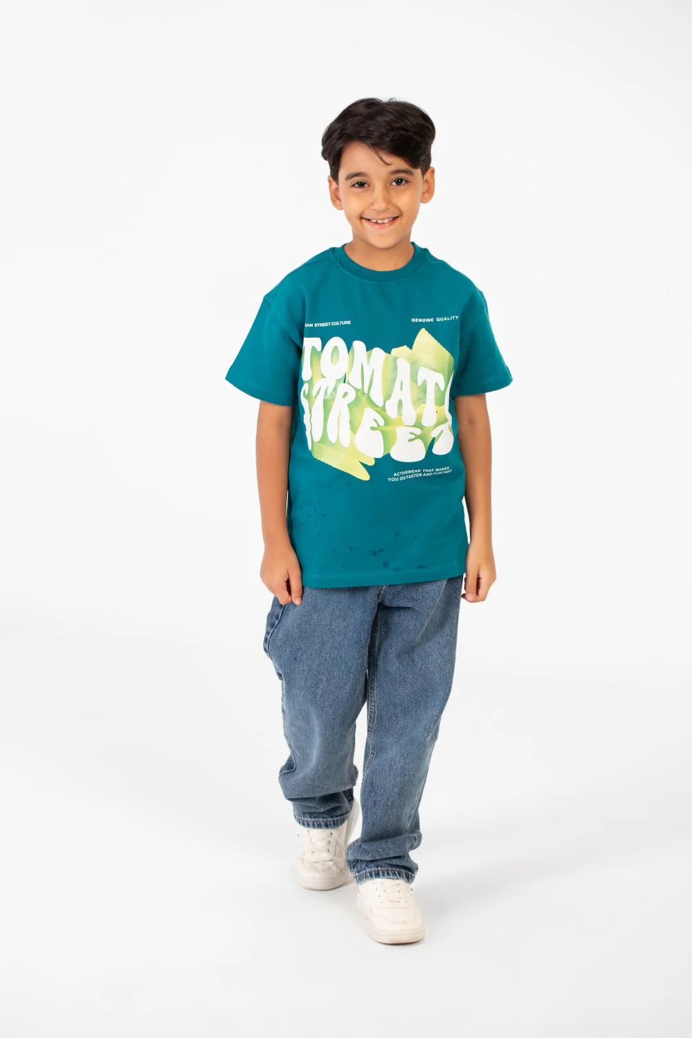 Boy's Milton Summer Oversized T-Shirt With Front Print And Short Sleeves - Image 4