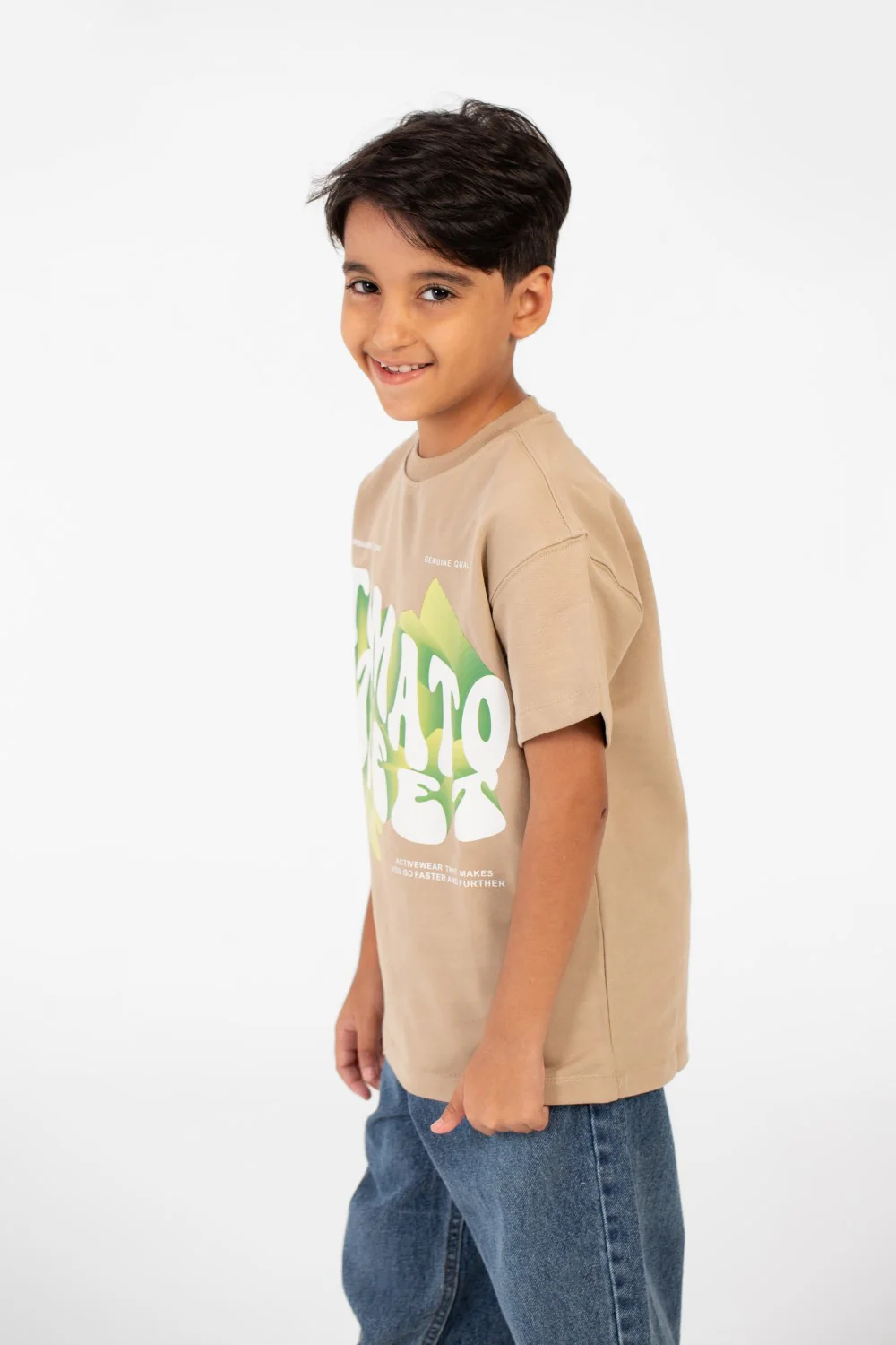 Boy's Milton Summer Oversized T-Shirt With Front Print And Short Sleeves - Image 7
