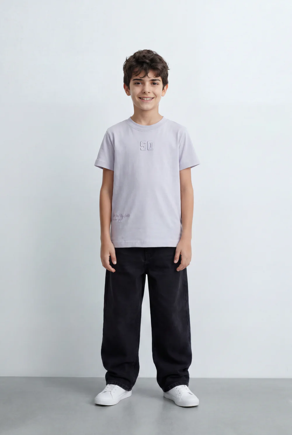 Boy's Tomato Store Minimal Graphic T-Shirt Featuring Tonal 50 Chest Detail - Image 11