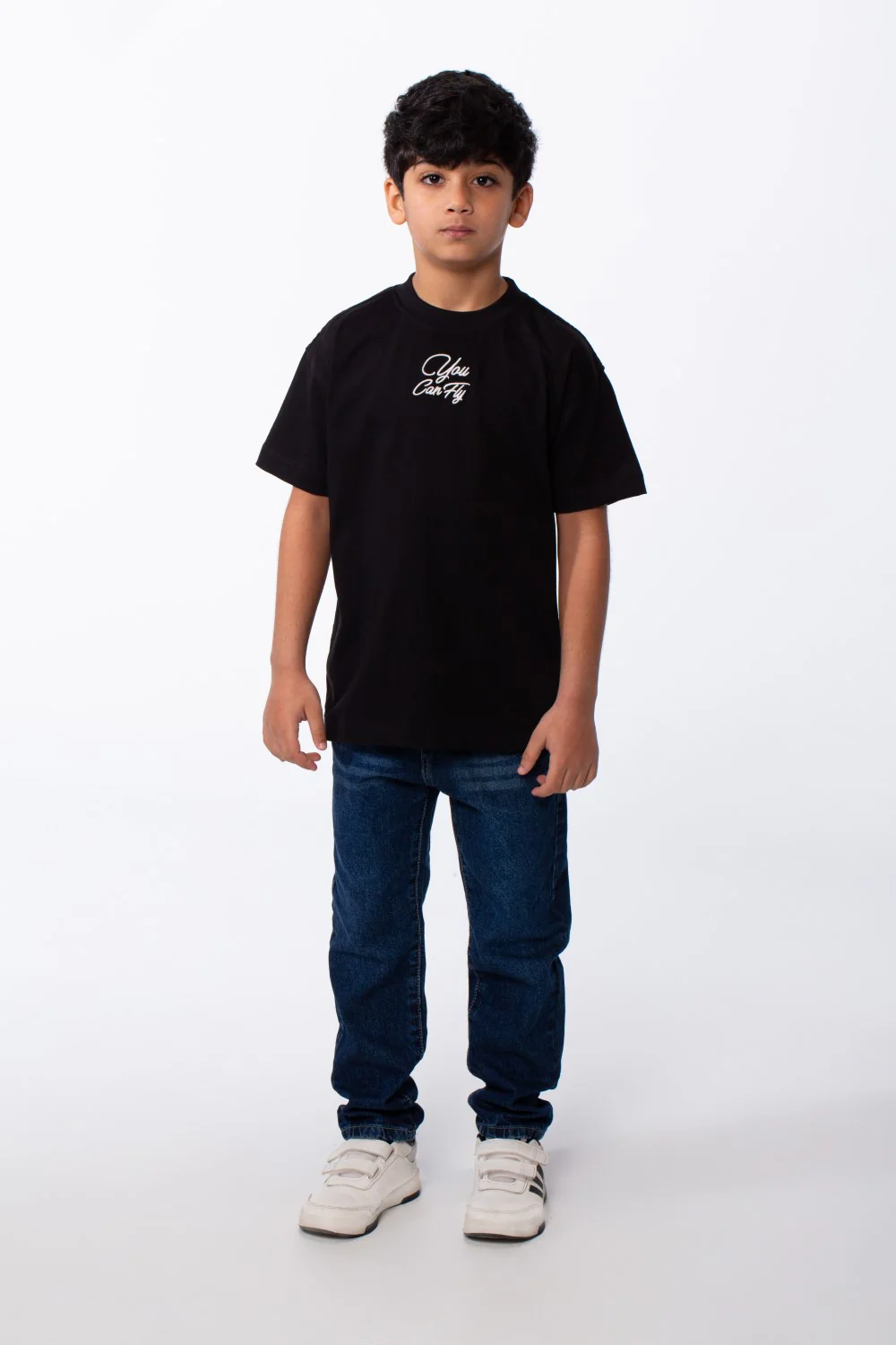Boy's Modern Oversized Front And Back Typography Embroidered Crew Neck Short Sleeves All Day Comfort T-Shirt Tomato Store - Image 3