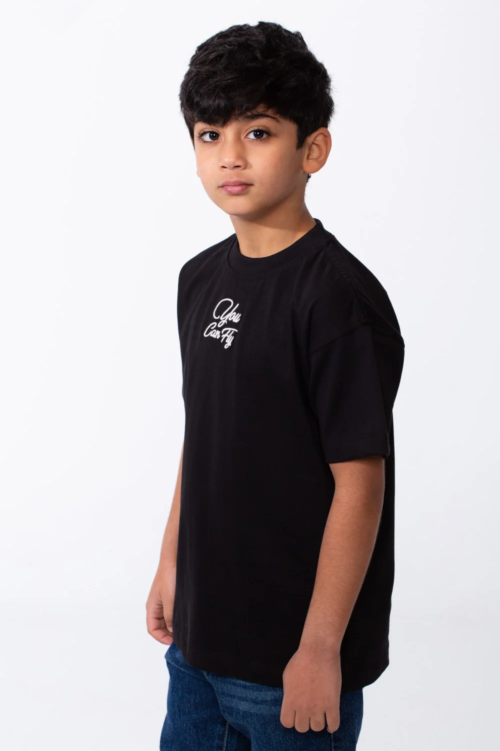 Boy's Modern Oversized Front And Back Typography Embroidered Crew Neck Short Sleeves All Day Comfort T-Shirt Tomato Store - Image 4