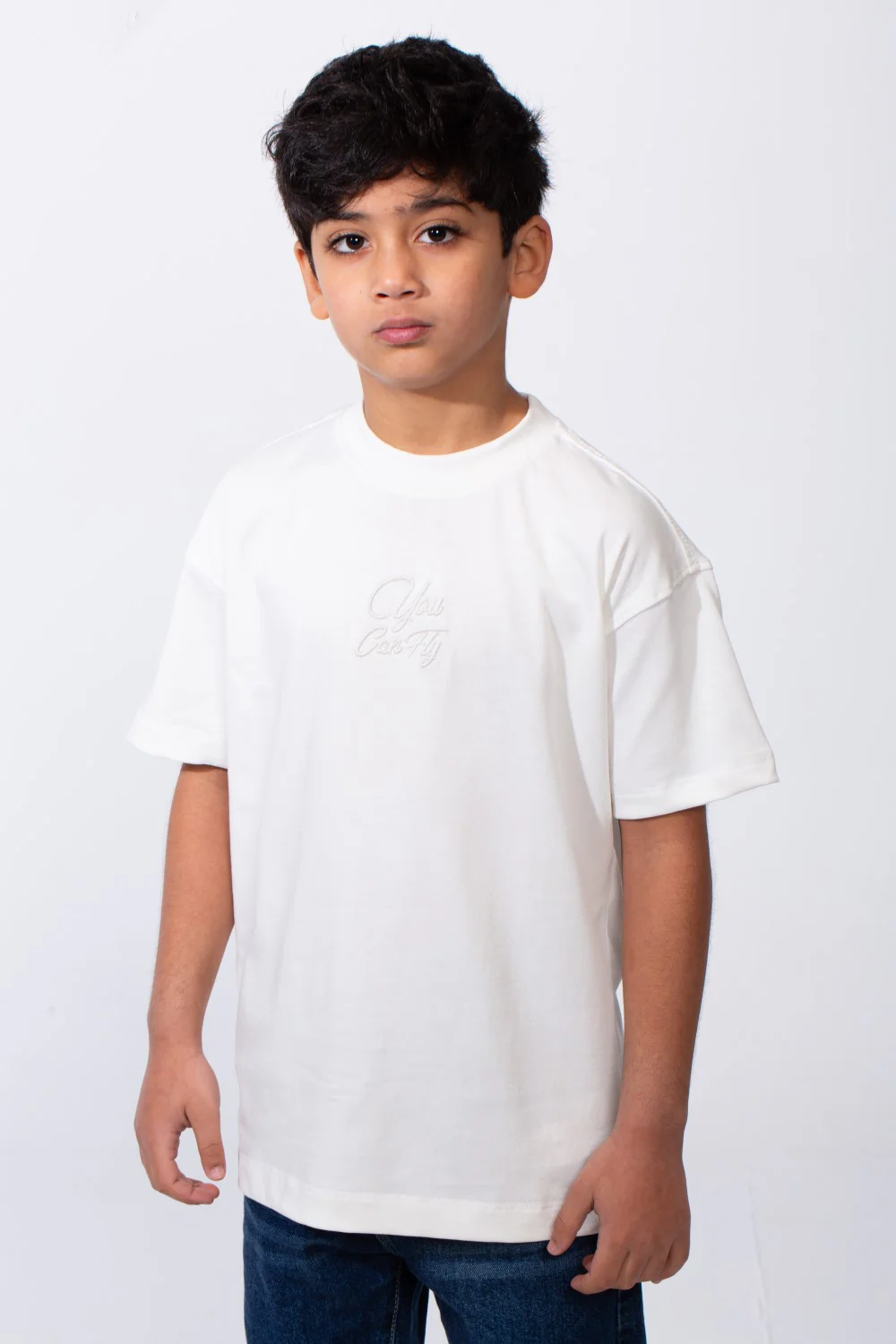 Boy's Modern Oversized Front And Back Typography Embroidered Crew Neck Short Sleeves All Day Comfort T-Shirt Tomato Store - Image 5