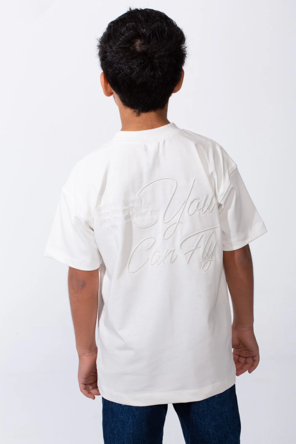 Boy's Modern Oversized Front And Back Typography Embroidered Crew Neck Short Sleeves All Day Comfort T-Shirt Tomato Store - Image 6