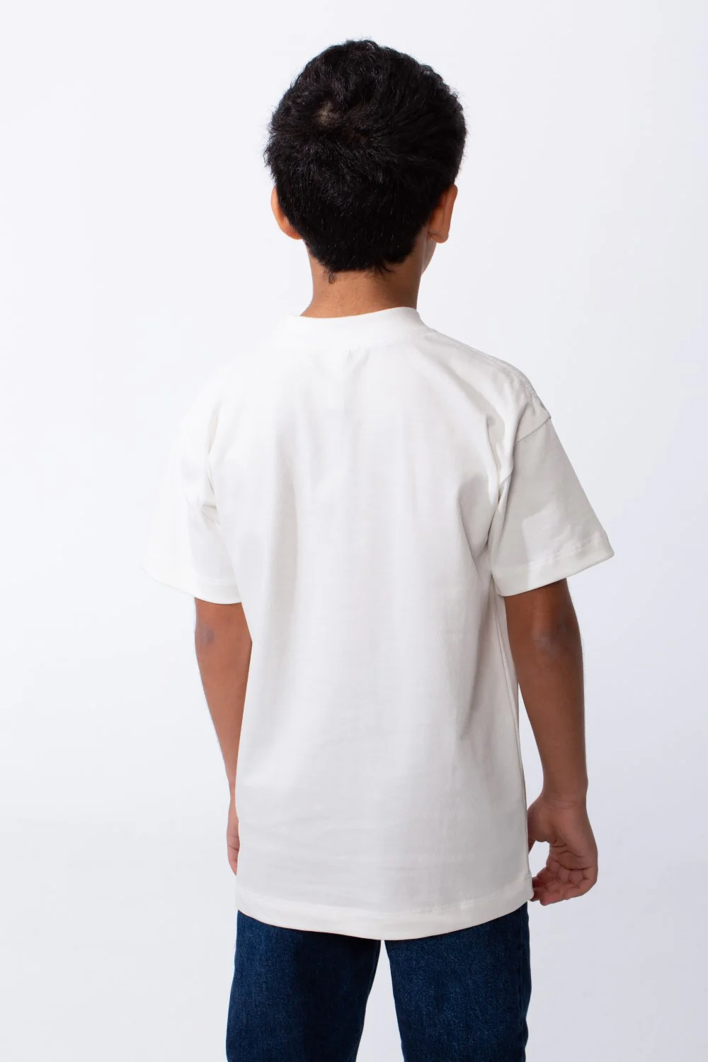 Boy's Modern Oversized Mock Neckline Crisp Contrast Print Short Sleeves Versatile T-Shirt - Image 6