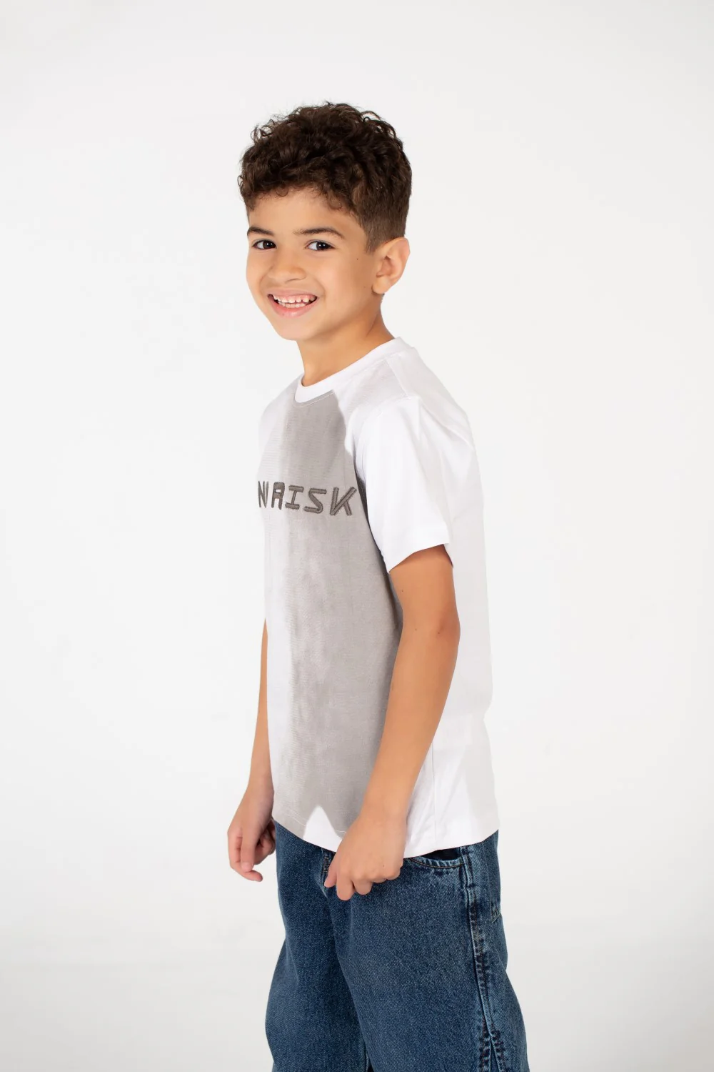 Boy's No Risk Print Half Sleeve T-Shirt - Image 3