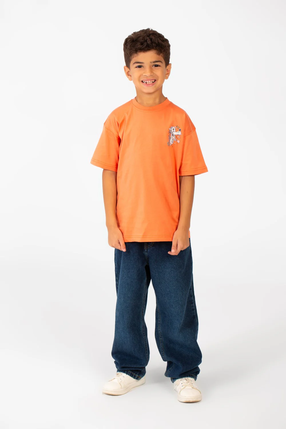 Boy's Oversized Crew Neck Front And Back Print Half Sleeves T-shirt - Image 12