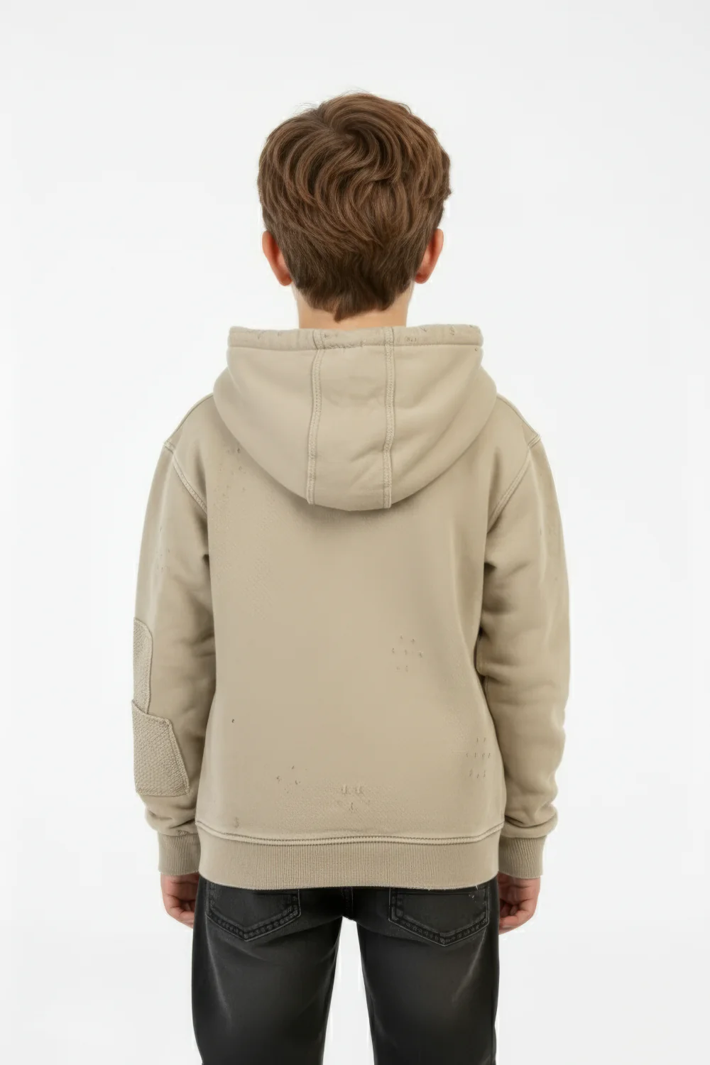 Boy's Oversized Hood Washed Print Classic Kangaroo Front Pocket Tomato Store Sweatshirt With Edge Seam Detailing - Image 2