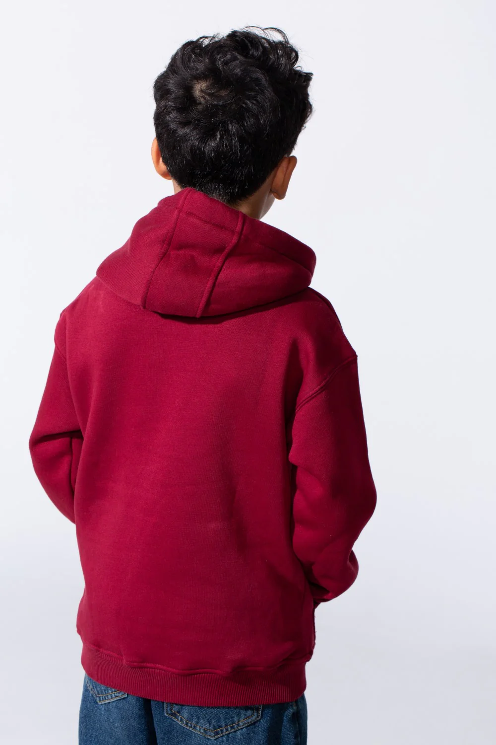 Boy's Oversized Melton Hooded Sweatshirt - Image 10