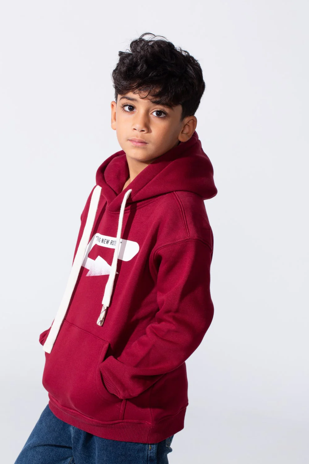 Boy's Oversized Melton Hooded Sweatshirt - Image 11