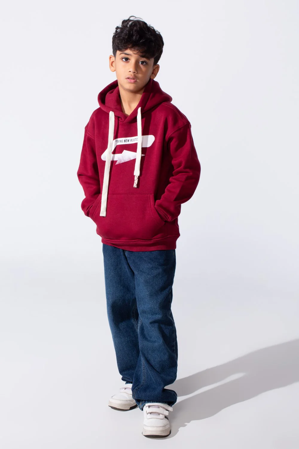 Boy's Oversized Melton Hooded Sweatshirt - Image 12