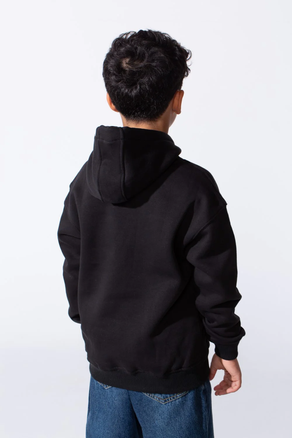 Boy's Oversized Melton Hooded Sweatshirt - Image 2
