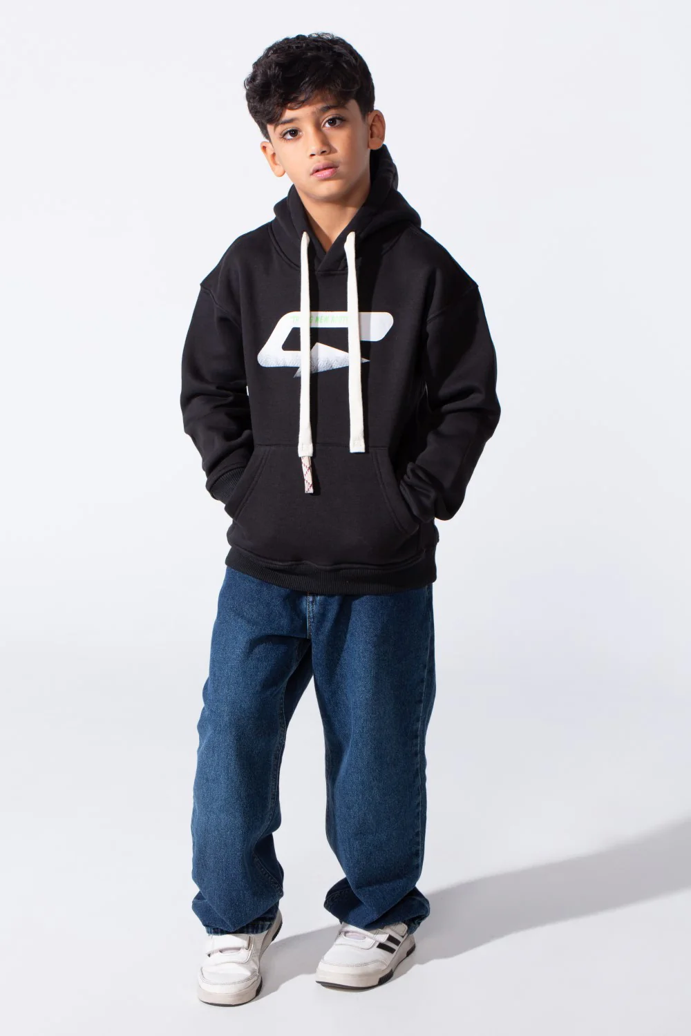 Boy's Oversized Melton Hooded Sweatshirt - Image 4