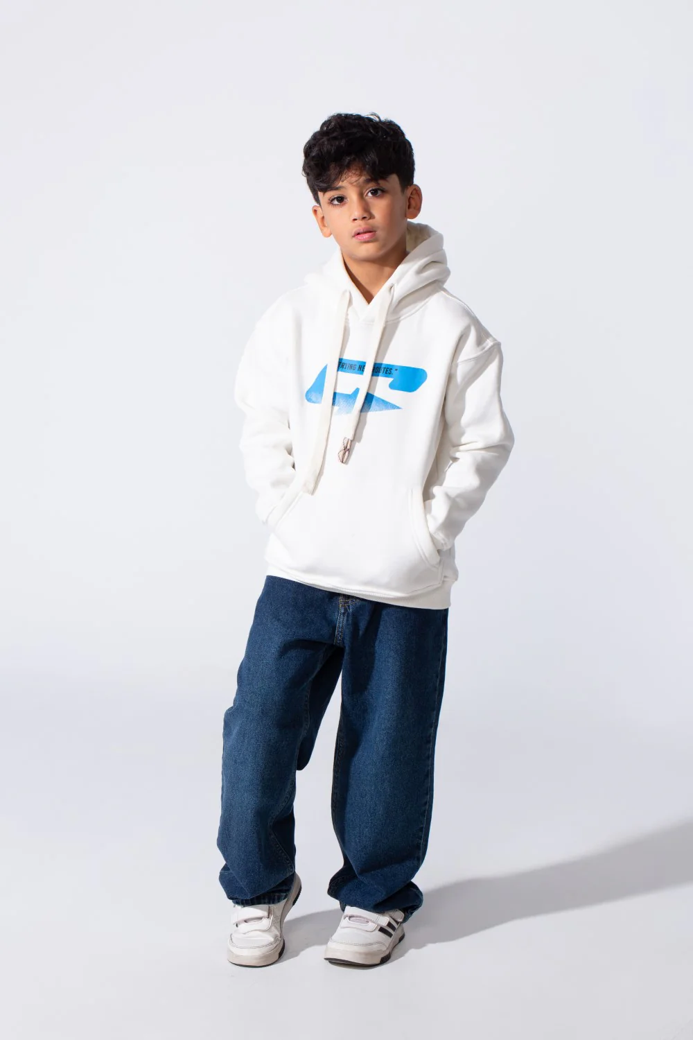 Boy's Oversized Melton Hooded Sweatshirt - Image 8