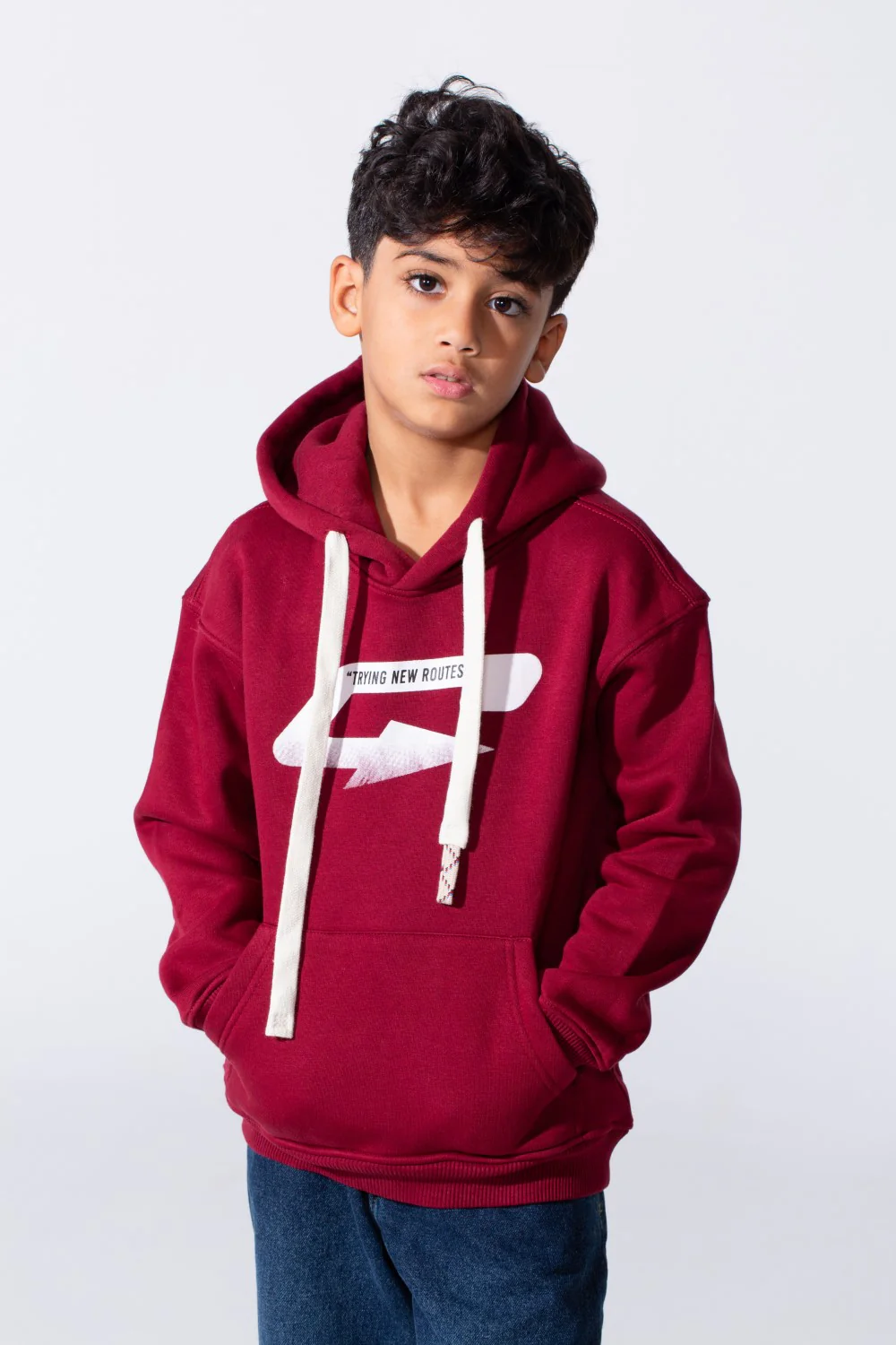 Boy's Oversized Melton Hooded Sweatshirt - Image 9