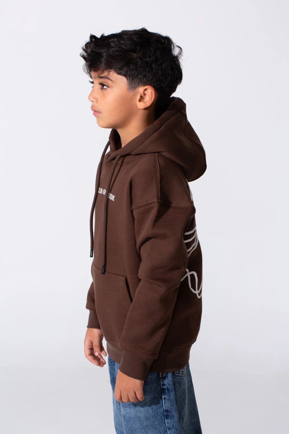 Boy's Oversized Printed Long Sleeved Melton Hoodie Sweatshirt - Image 3