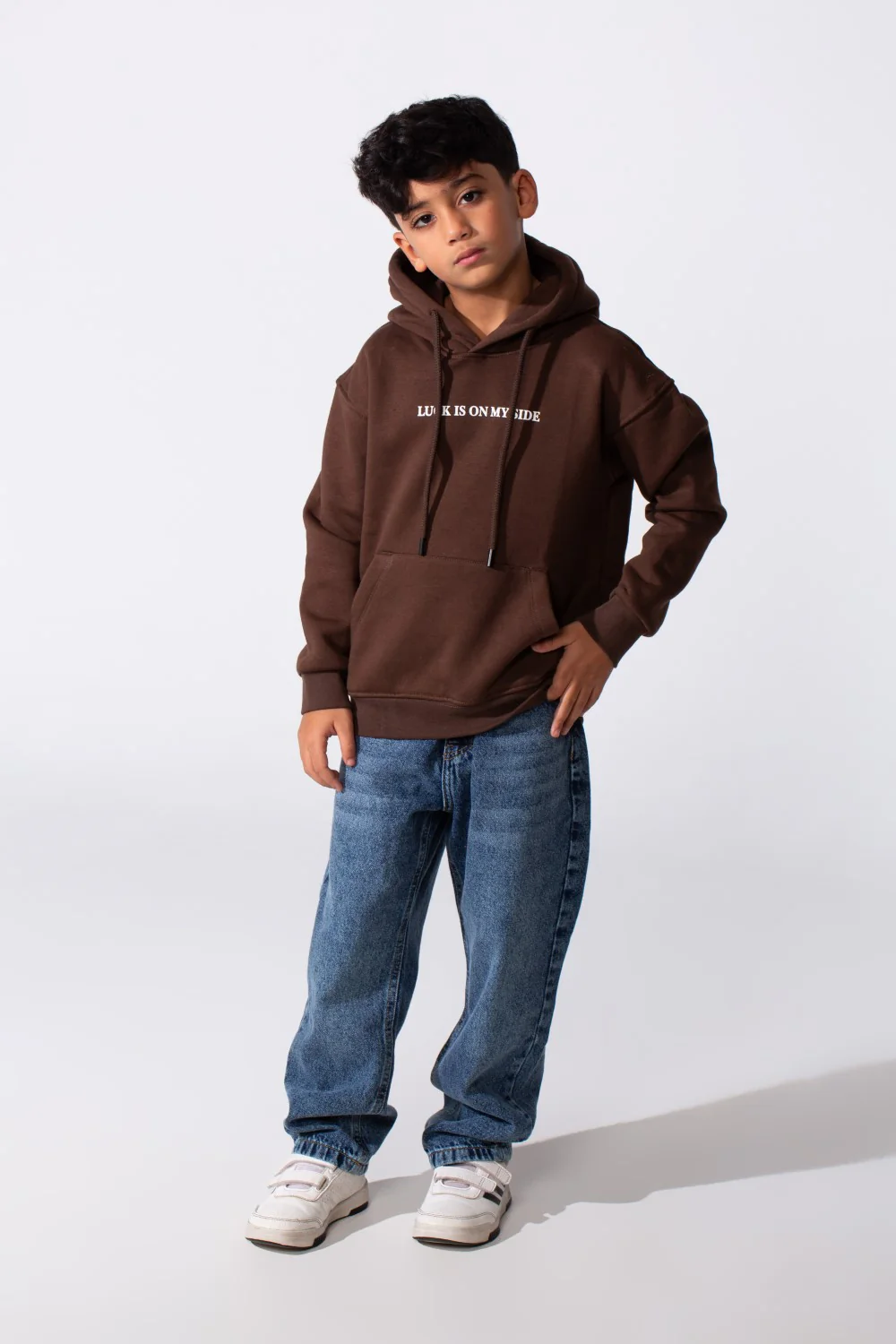 Boy's Oversized Printed Long Sleeved Melton Hoodie Sweatshirt - Image 4