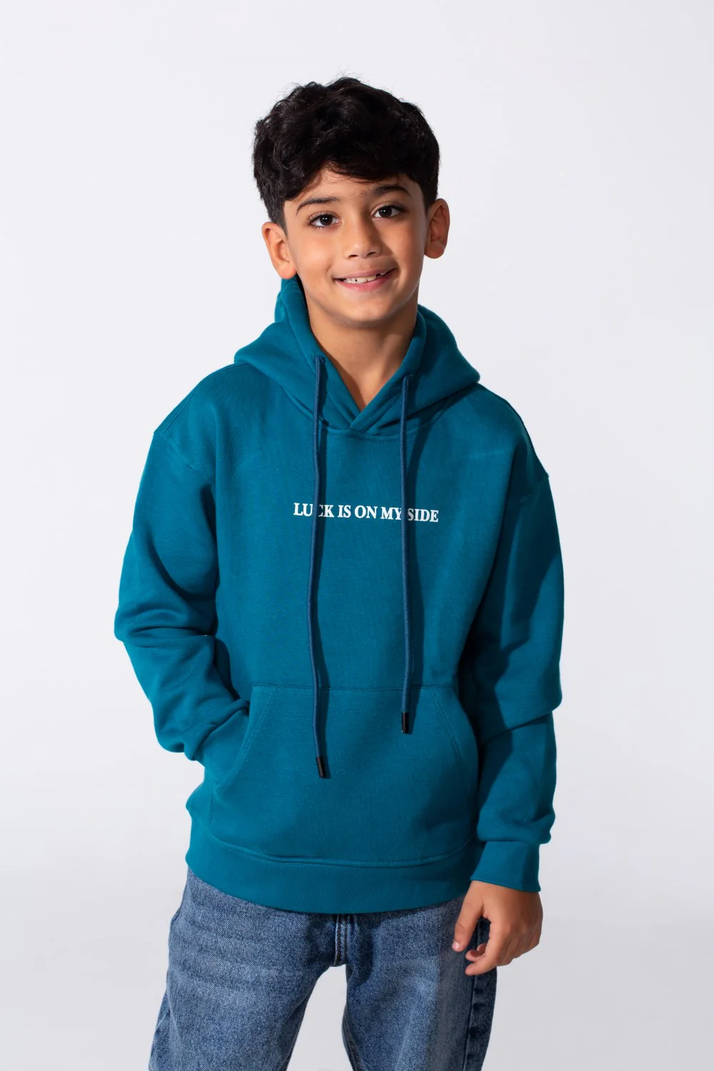 Boy's Oversized Printed Long Sleeved Melton Hoodie Sweatshirt - Image 5