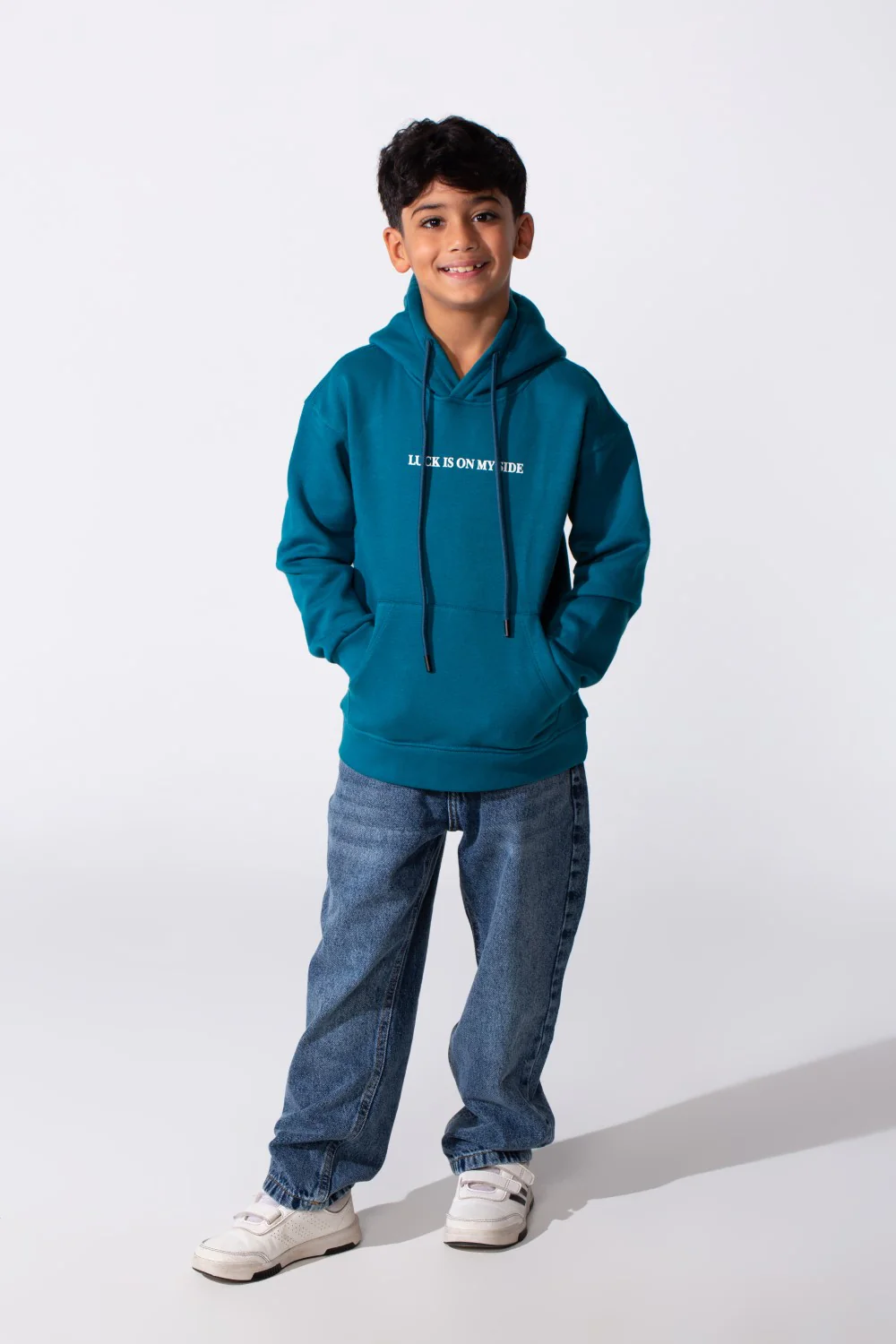 Boy's Oversized Printed Long Sleeved Melton Hoodie Sweatshirt - Image 8