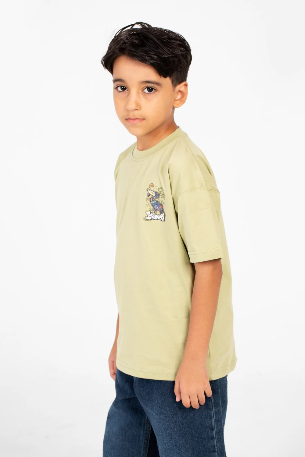 Boy's Oversized Printed Round Neck Half Sleeve Fashion T-Shirt - Image 11
