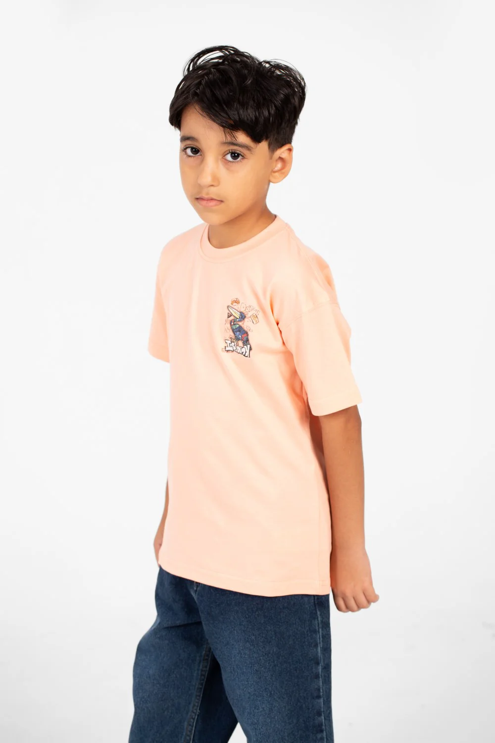 Boy's Oversized Printed Round Neck Half Sleeve Fashion T-Shirt - Image 15