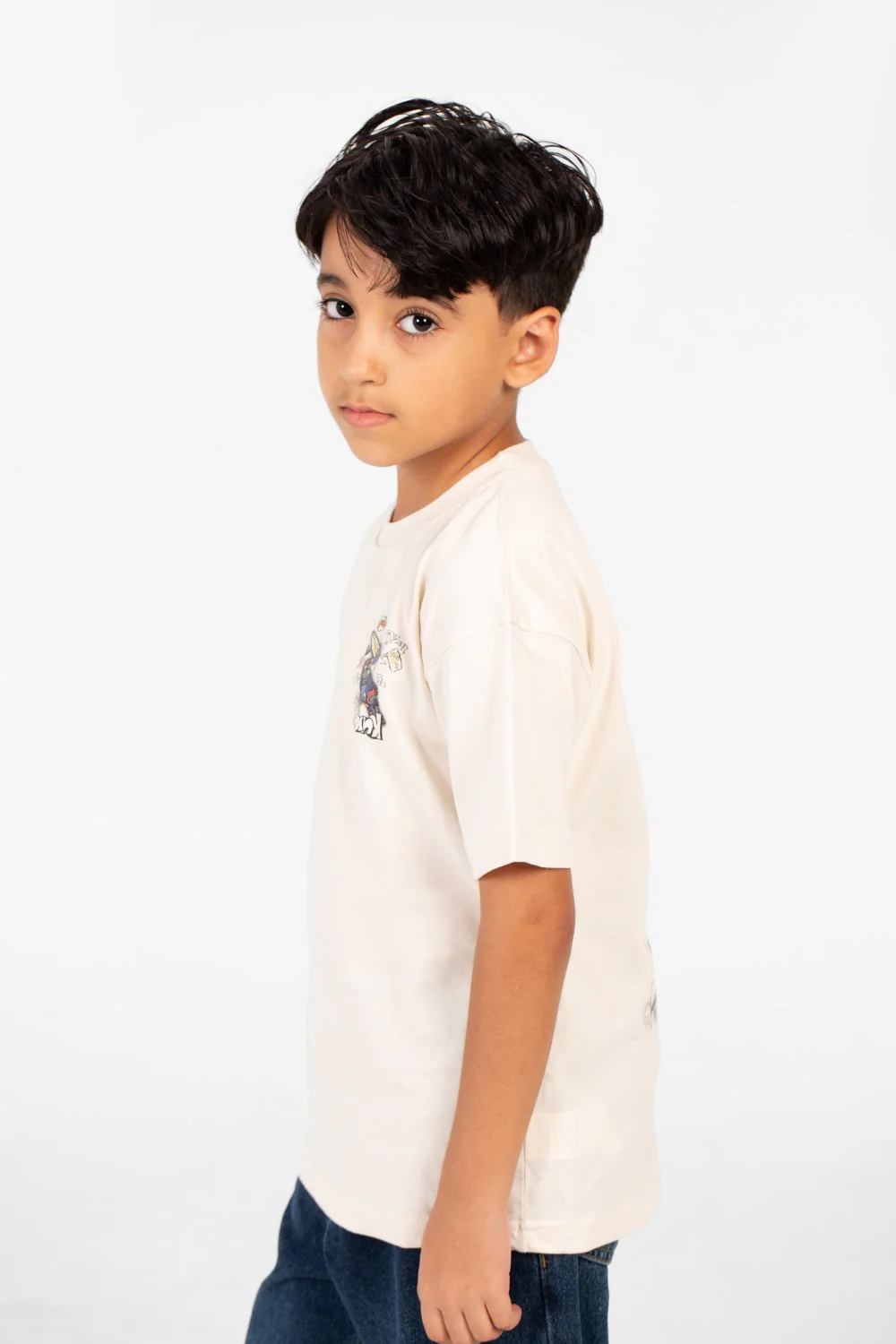 Boy's Oversized Printed Round Neck Half Sleeve Fashion T-Shirt - Image 4