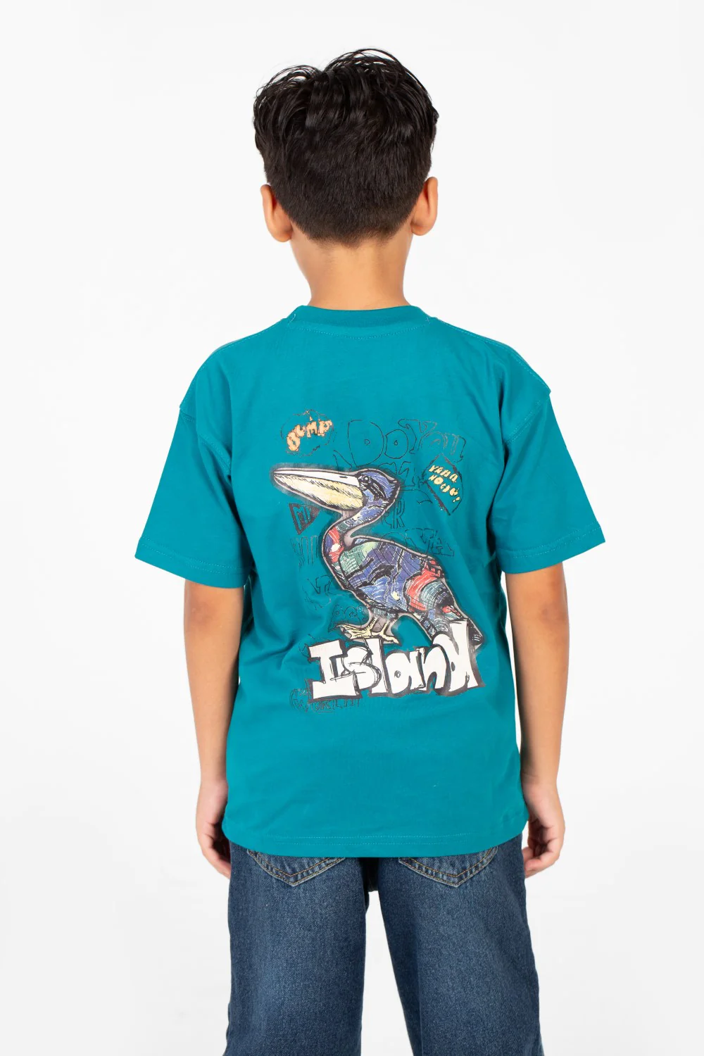 Boy's Oversized Printed Round Neck Half Sleeve Fashion T-Shirt - Image 6