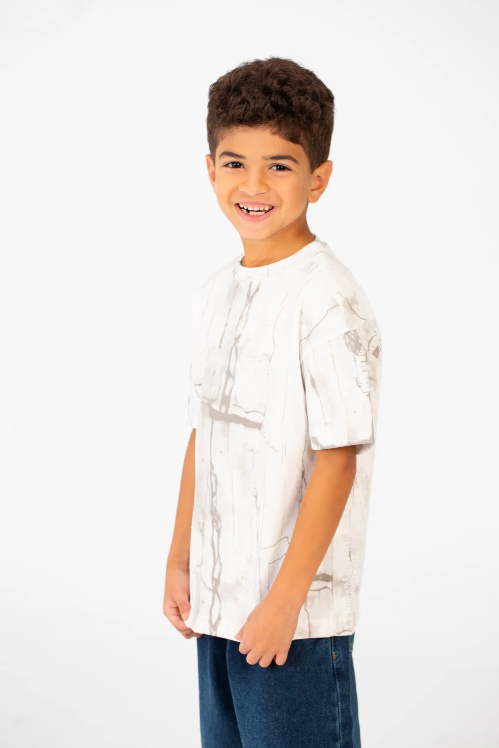 Boy's Oversized Printed Round Neck Short Sleeve T-shirt - Image 11