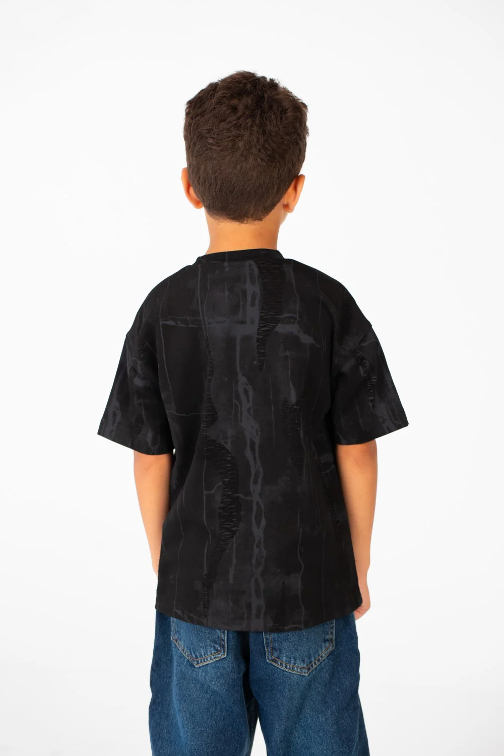 Boy's Oversized Printed Round Neck Short Sleeve T-shirt - Image 2