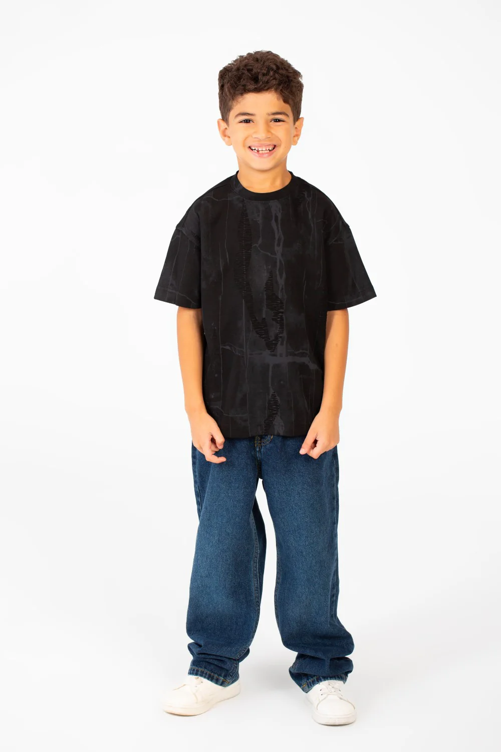 Boy's Oversized Printed Round Neck Short Sleeve T-shirt - Image 4