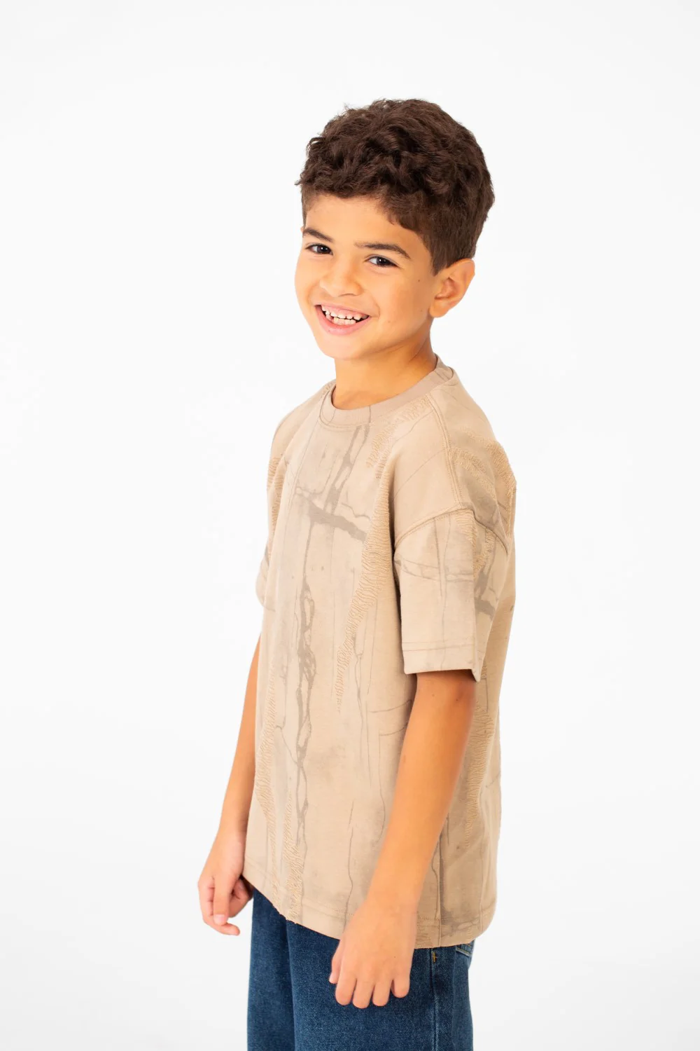 Boy's Oversized Printed Round Neck Short Sleeve T-shirt - Image 7