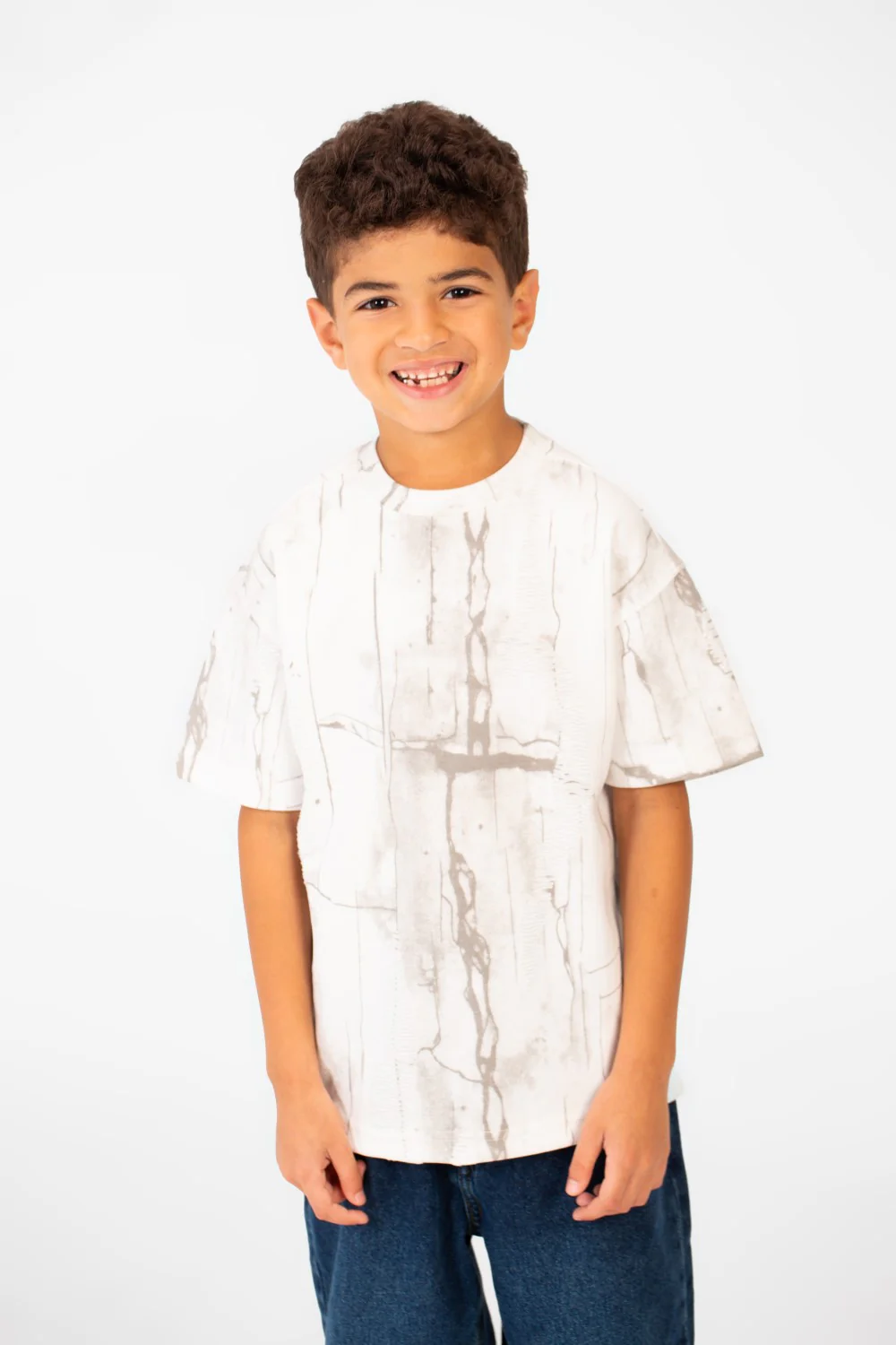 Boy's Oversized Printed Round Neck Short Sleeve T-shirt - Image 9