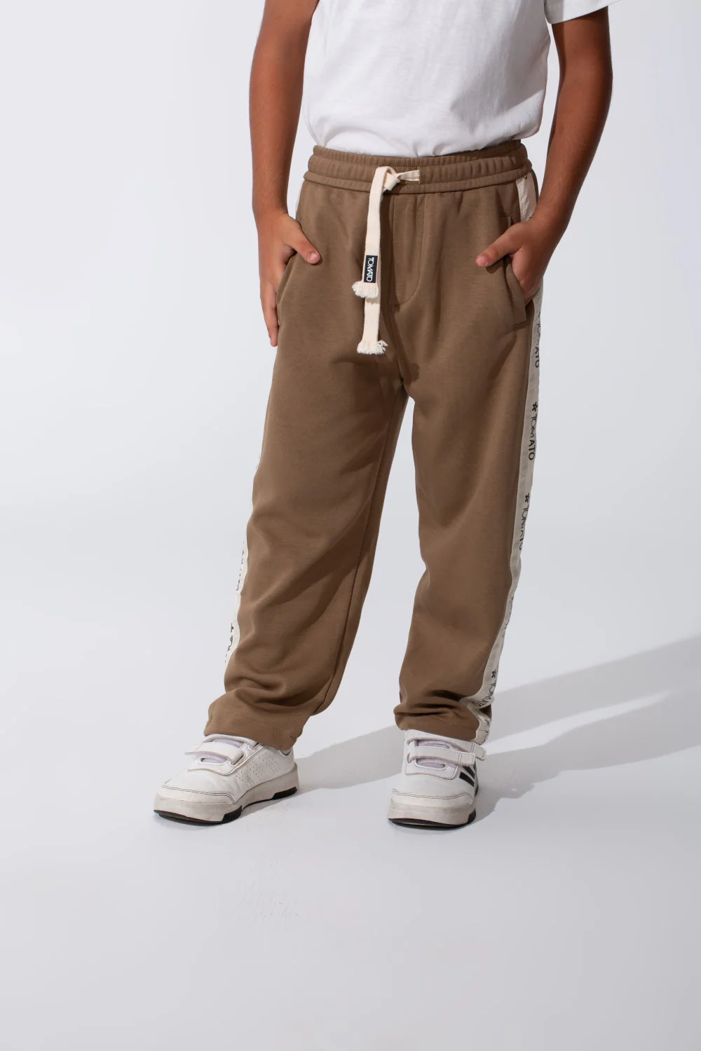 Boy's Oversized Sweatpants With A Tomato Stripe On The Side And Pockets - Image 21