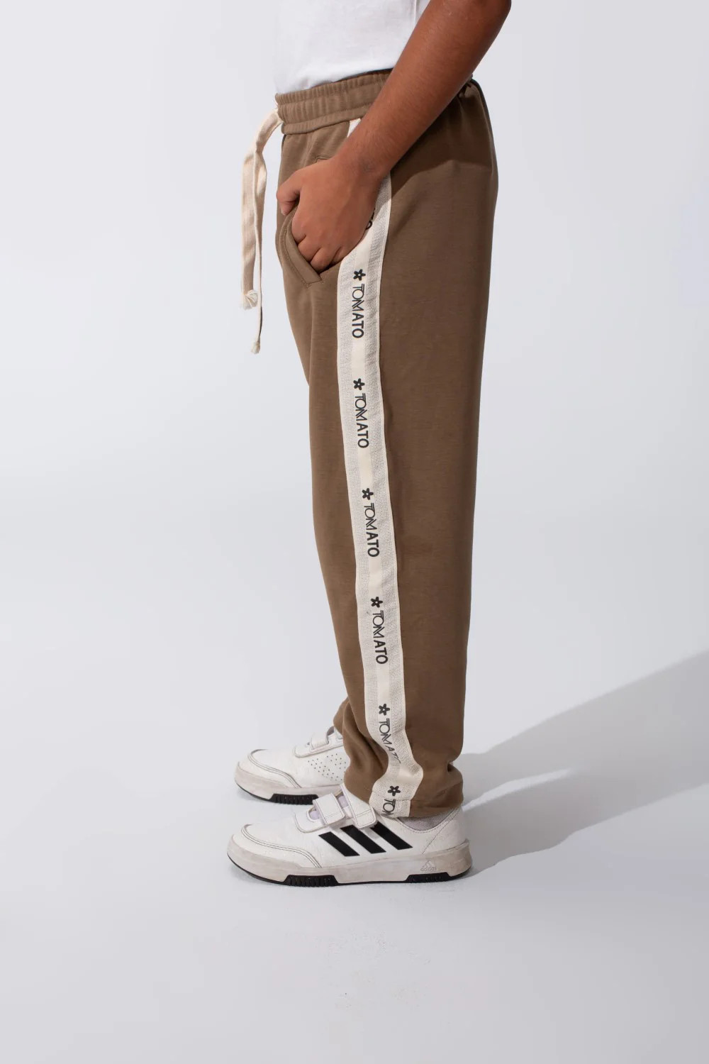 Boy's Oversized Sweatpants With A Tomato Stripe On The Side And Pockets - Image 24