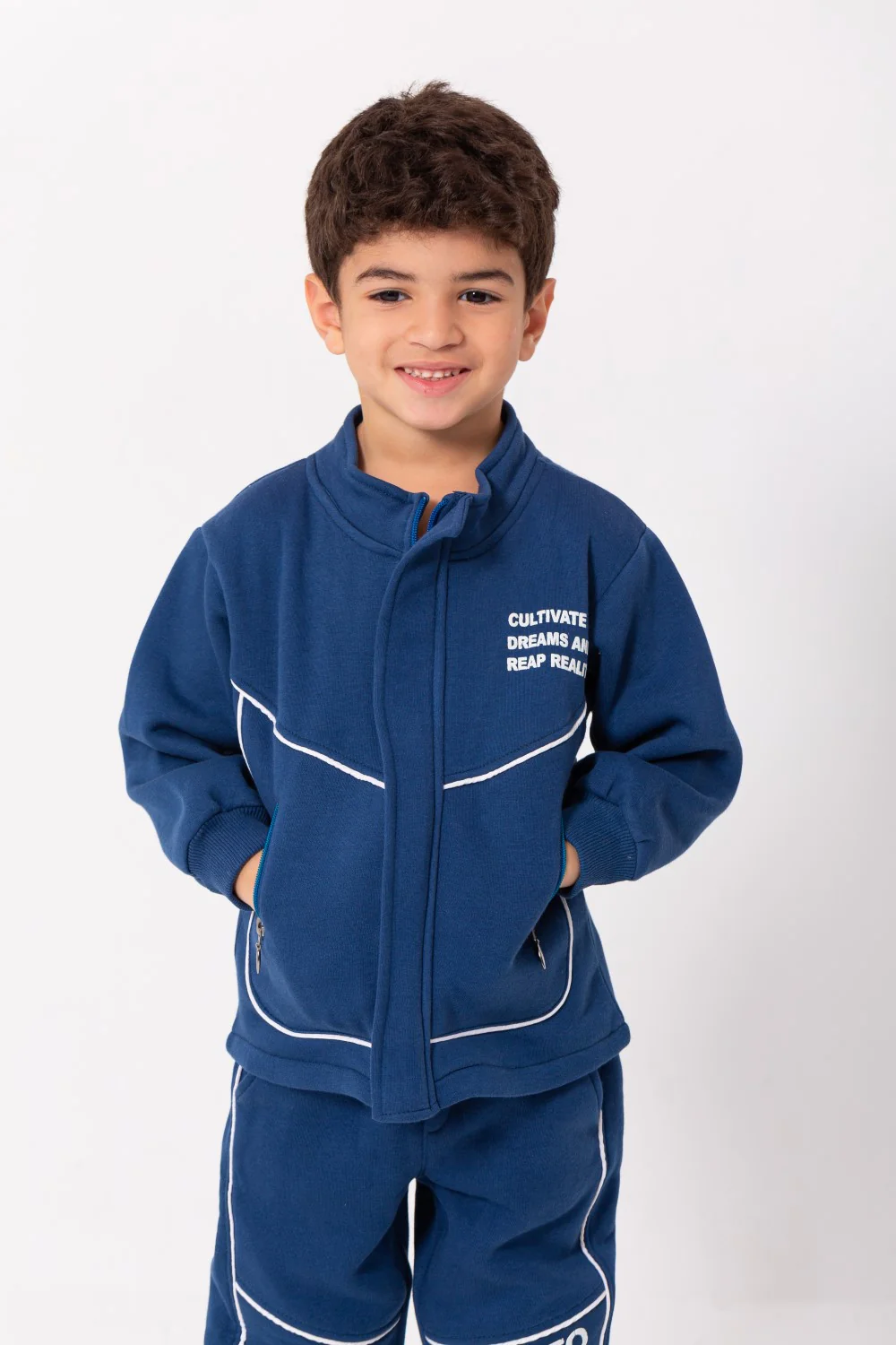 Boy's Padded Front & Back Printed Made Of Melton Training Suit - Image 6
