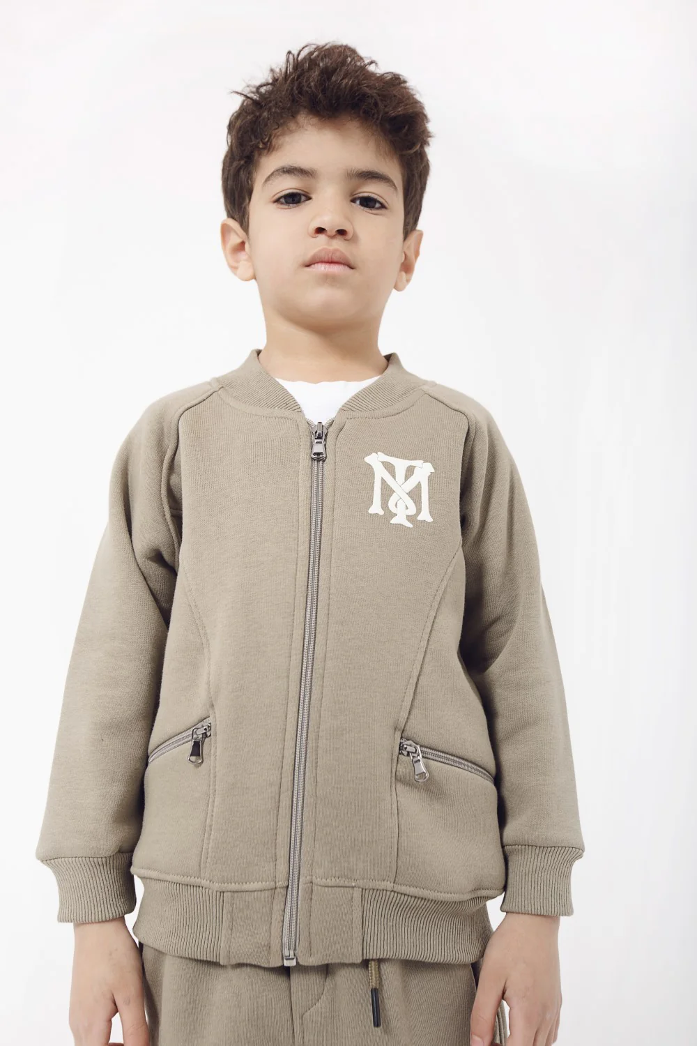 Boy's Padded Front Printed Made Of Comfort Melton Training Suit - Image 8