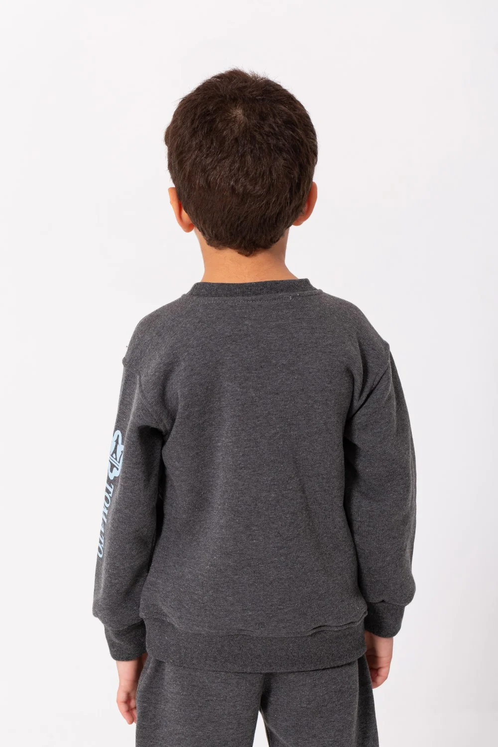 Boy's Padded Front & Sleeves Printed Made Of Comfort Melton Training Suit - Image 5