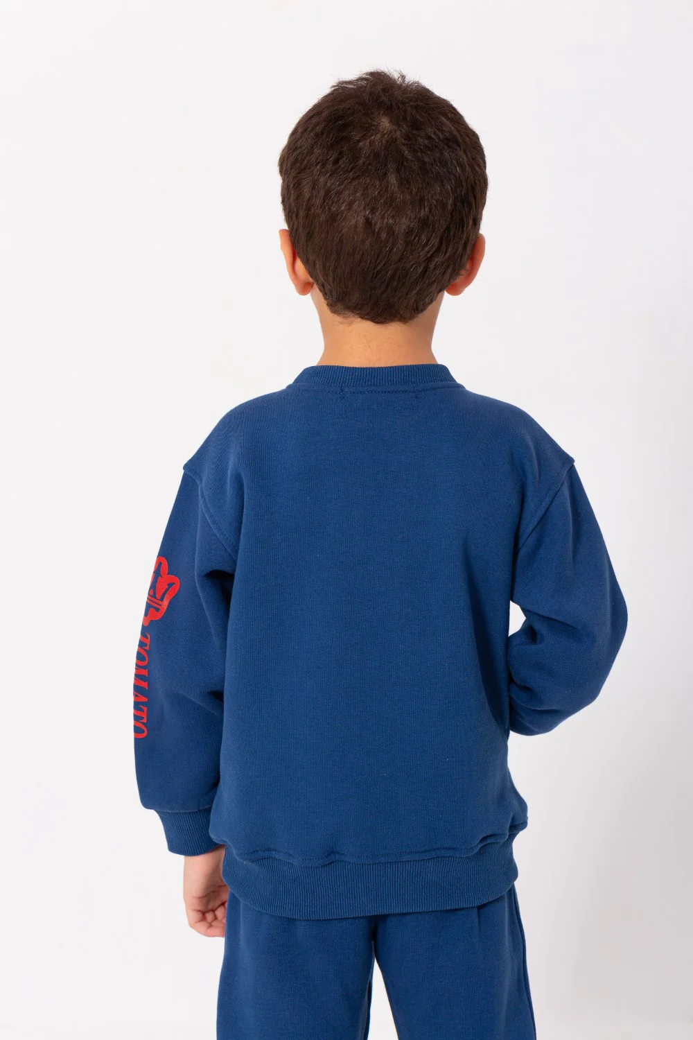 Boy's Padded Front & Sleeves Printed Made Of Comfort Melton Training Suit - Image 8