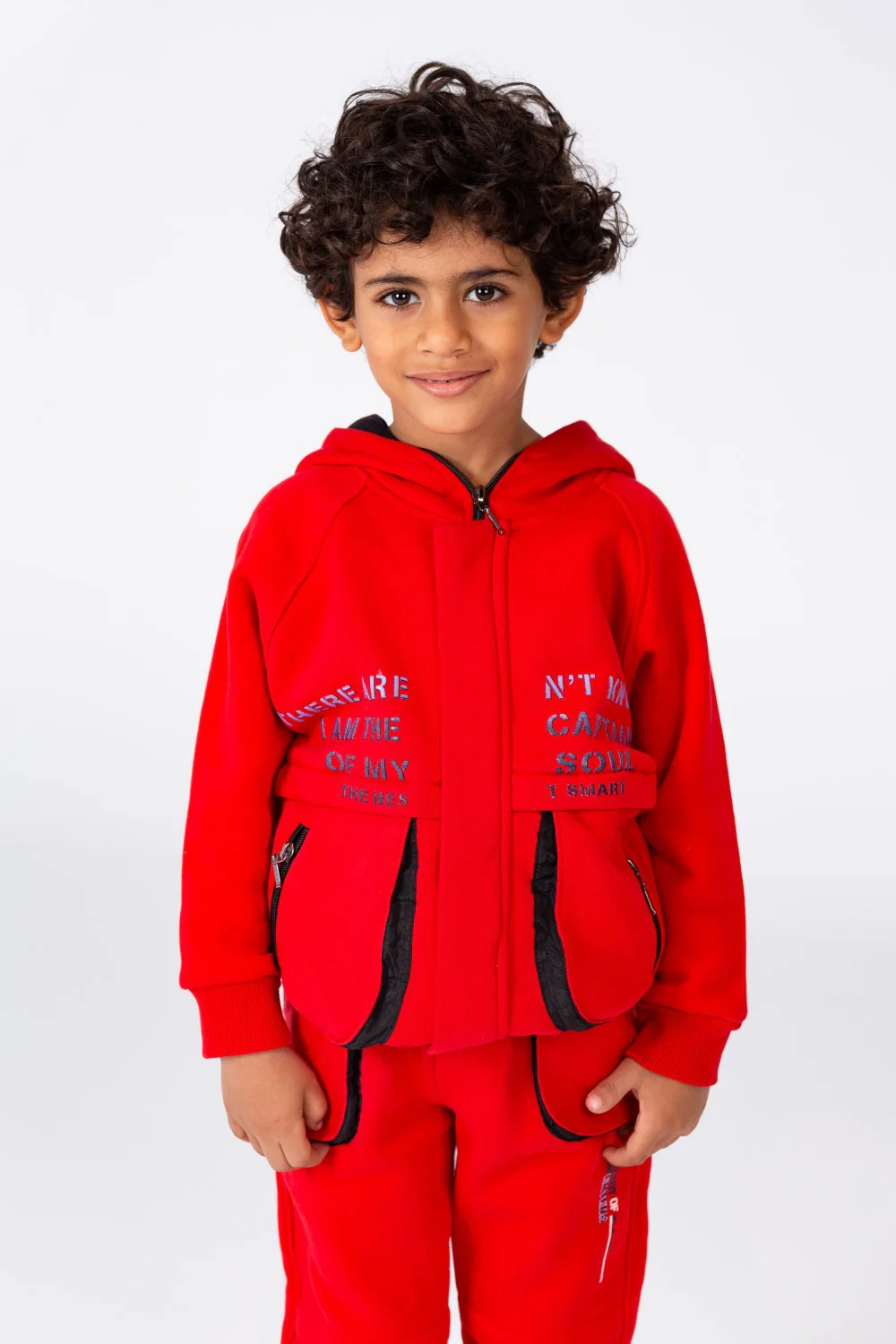 Boy's Padded Front & Sleeves Printed Made Of Comfort Melton Training With Front Pockets - Image 12
