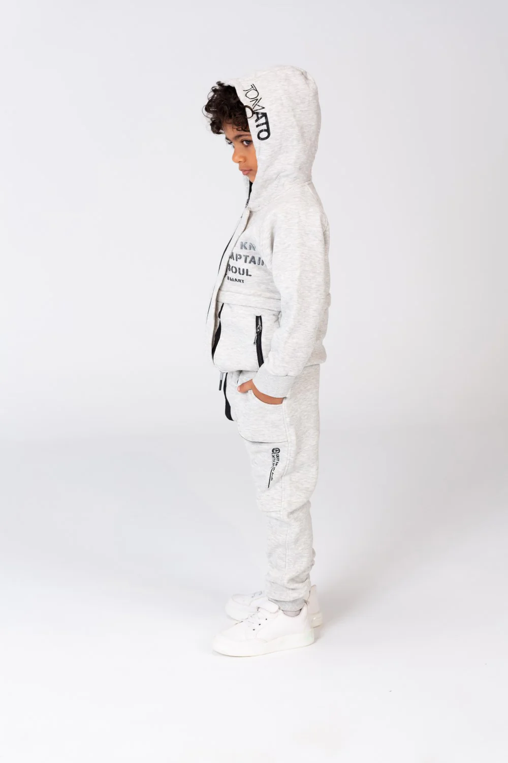 Boy's Padded Front & Sleeves Printed Made Of Comfort Melton Training With Front Pockets - Image 3