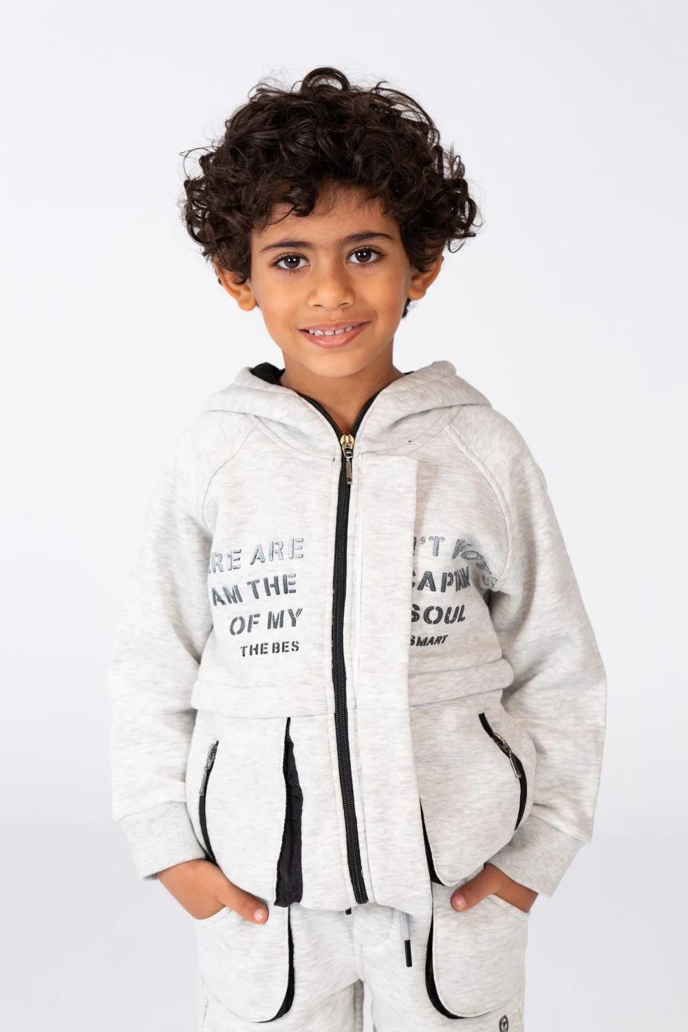 Boy's Padded Front & Sleeves Printed Made Of Comfort Melton Training With Front Pockets - Image 4