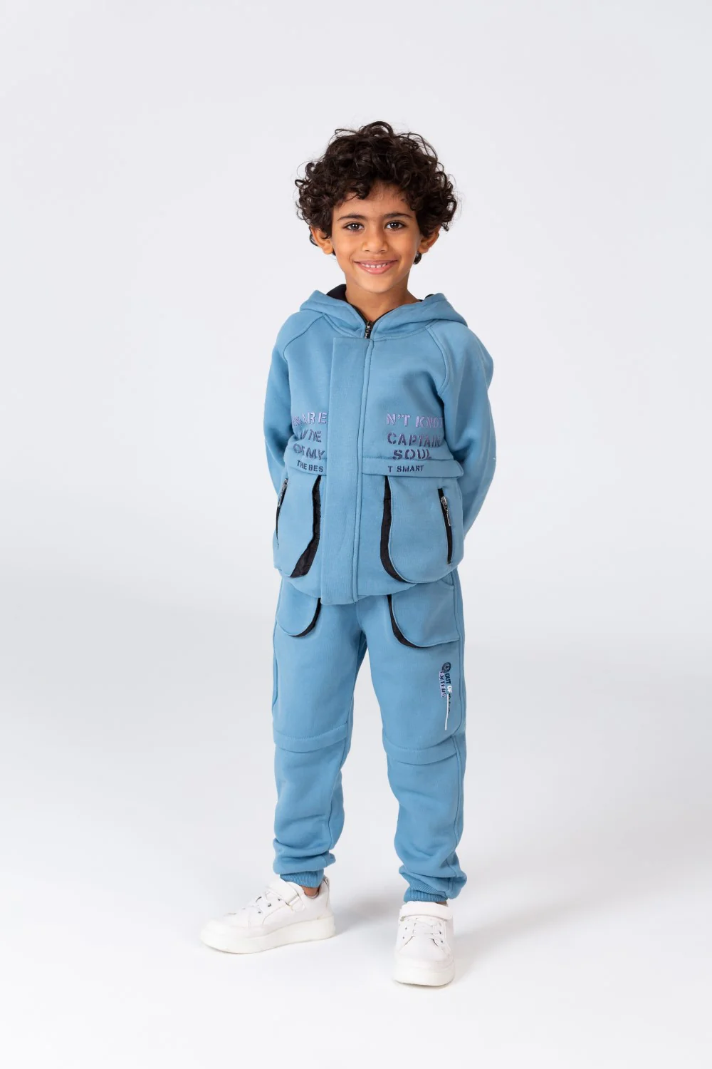Boy's Padded Front & Sleeves Printed Made Of Comfort Melton Training With Front Pockets - Image 5