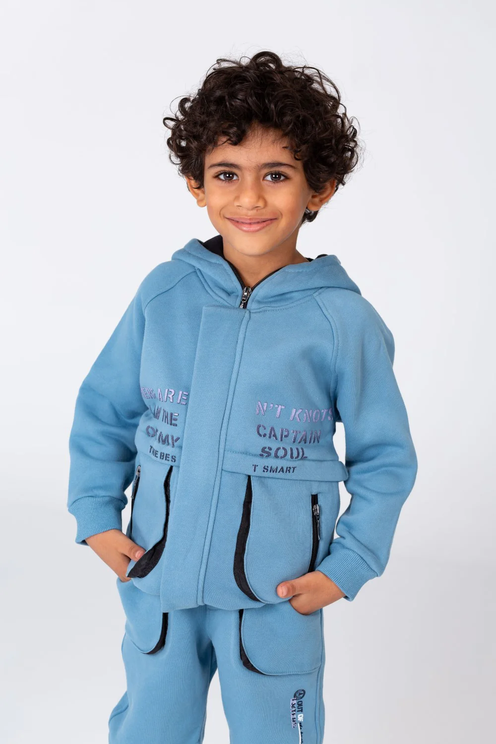 Boy's Padded Front & Sleeves Printed Made Of Comfort Melton Training With Front Pockets - Image 8