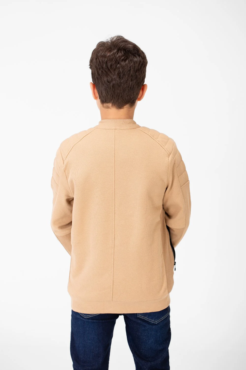 Boy's Padded Gabardine Jacket With Full Zipper Closure - Image 2