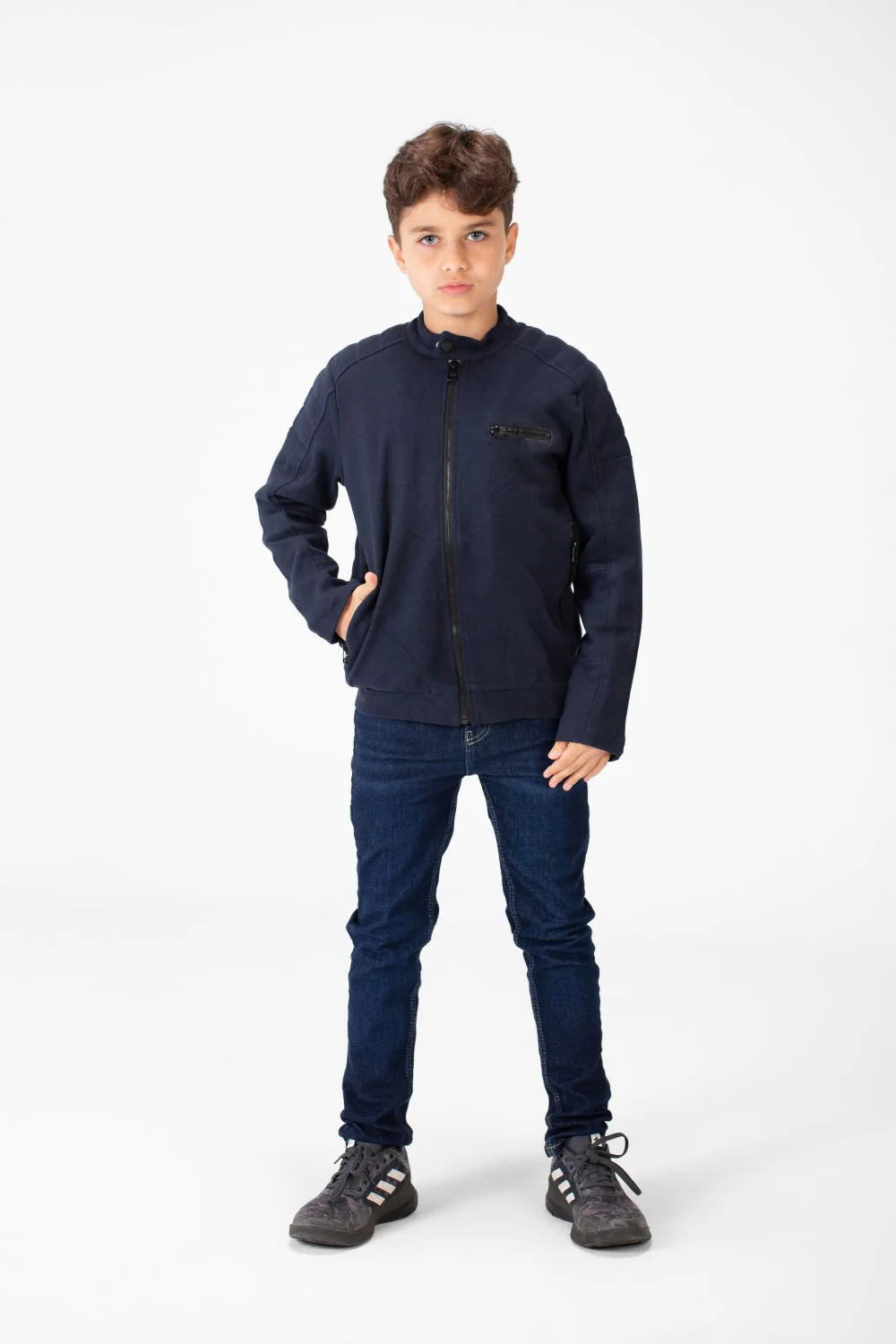 Boy's Padded Gabardine Jacket With Full Zipper Closure - Image 32