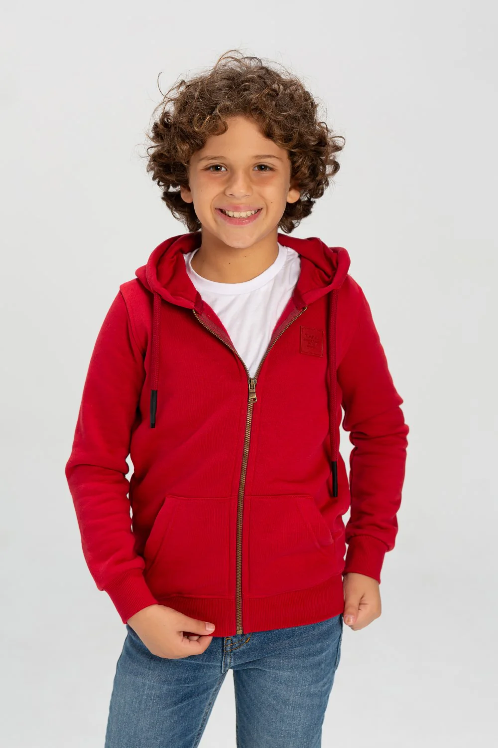 Boy's Padded Hooded Full Zipper Made Of Soft Melton Basic Sweatshirt - Image 12
