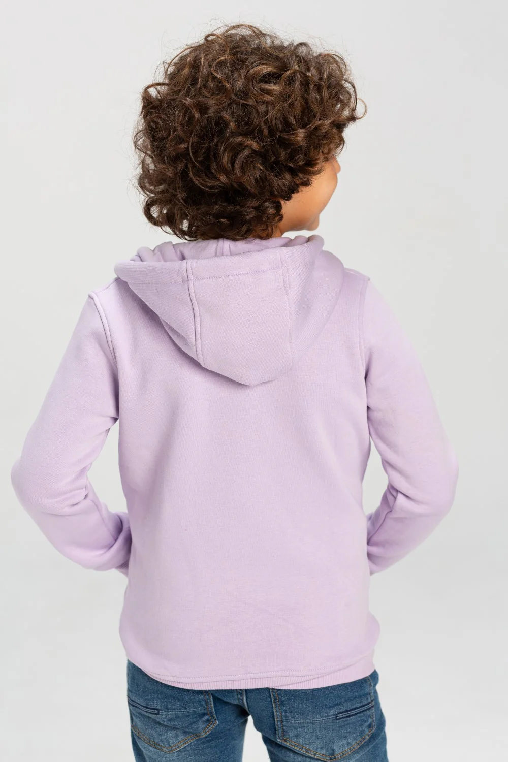 Boy's Padded Hooded Full Zipper Made Of Soft Melton Basic Sweatshirt - Image 2