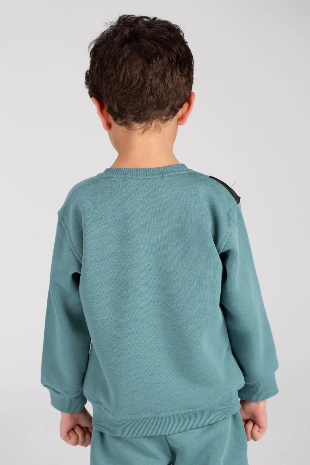 Boy's Padded Printed Made Of Soft Melton Front Pocket Training Suit - Image 4